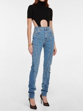 Mugler Seam-detail high-rise skinny Jeans